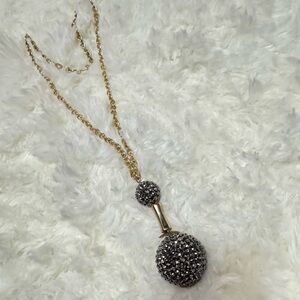 Black disco ball necklace